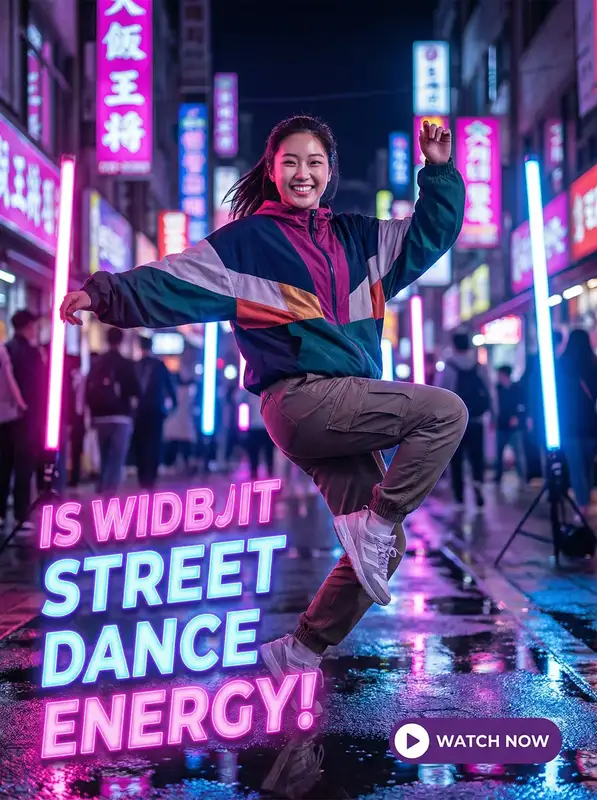霓虹灯下街头热舞短视频封面 - 抖阴